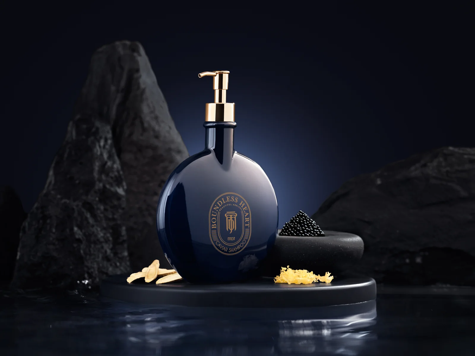 MDJ 鱘魚子原色原味洗髮乳 500 ml 鱘魚子情境